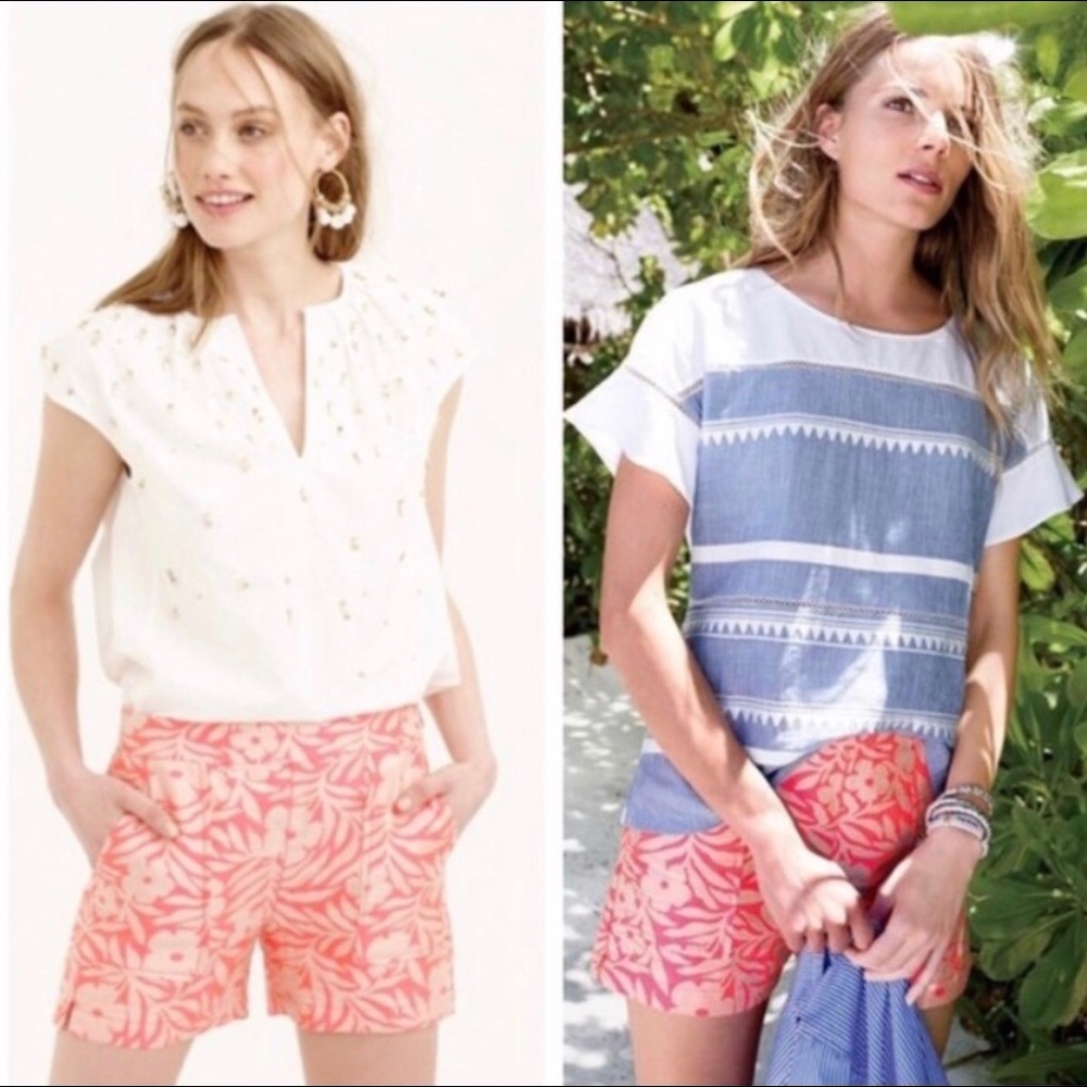 J. Crew Factory Coral Floral Women Shorts